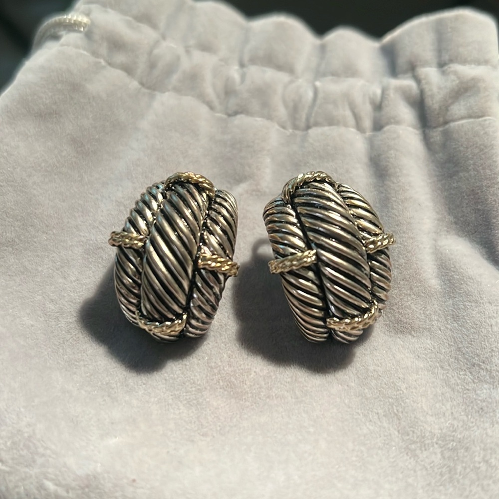 Vintage David Yurman Large Cable Earrings
